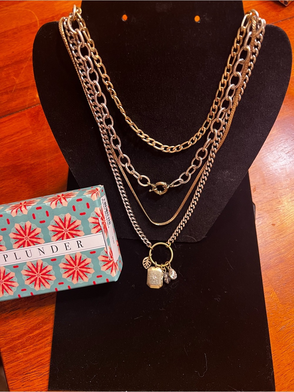 Plunder Gold and Silver-Tone Layered Charm Necklace
